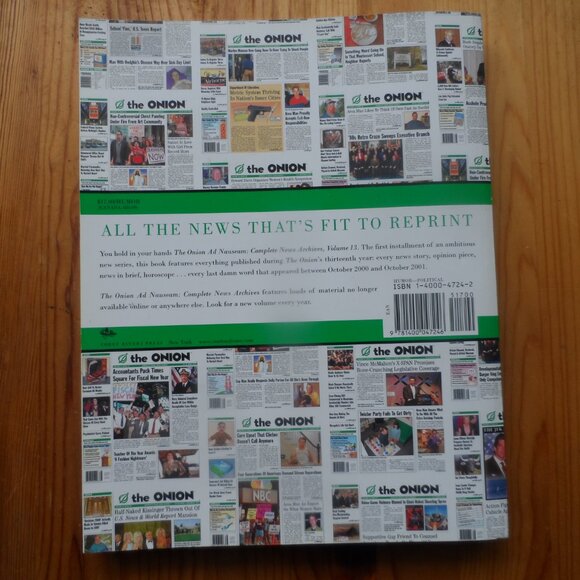 2002 The Onion "Ad Nauseum" Complete News Archives Vol 13 Soft Cover Book - Picture 2 of 2